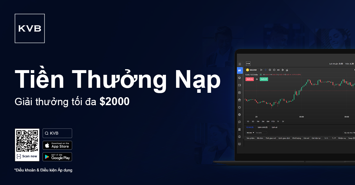 Chương trình Deposit Bonus KVB: Tăng vốn, Tăng lợi nhuận - Nhận đến $2,000