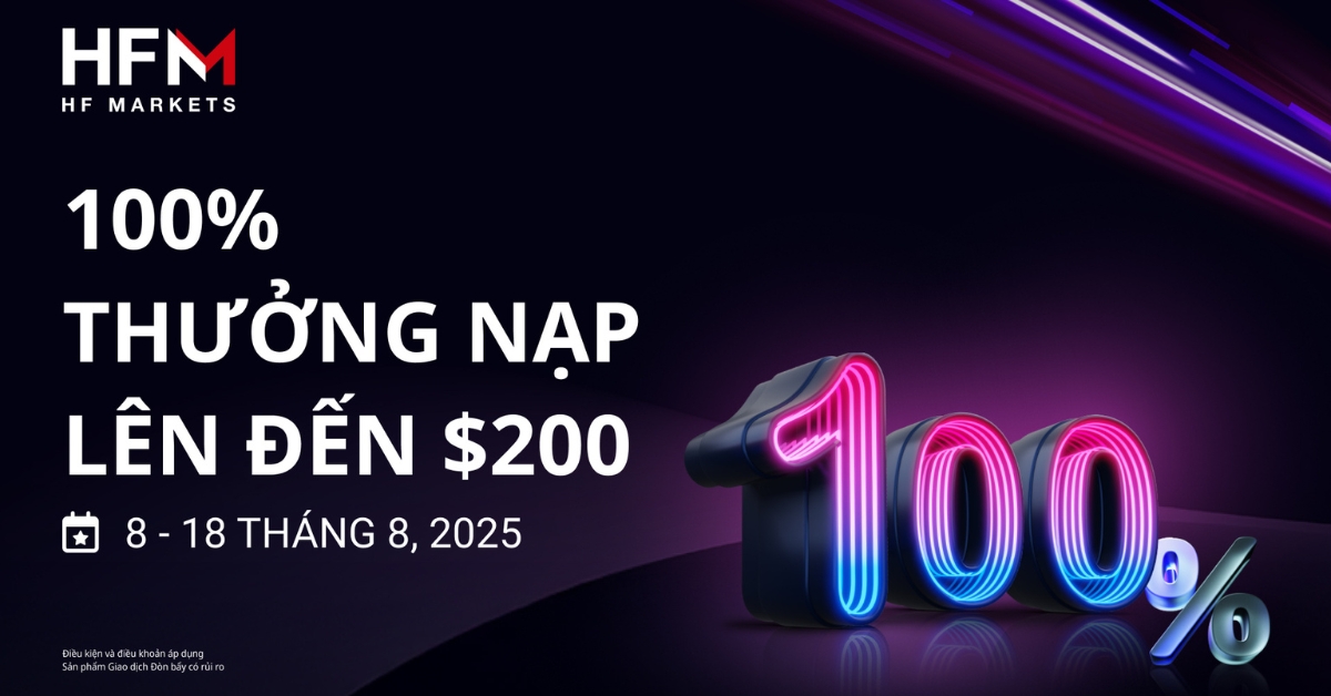 Thưởng Nạp 100% X2 Sức Mạnh Giao Dịch Cùng HFM