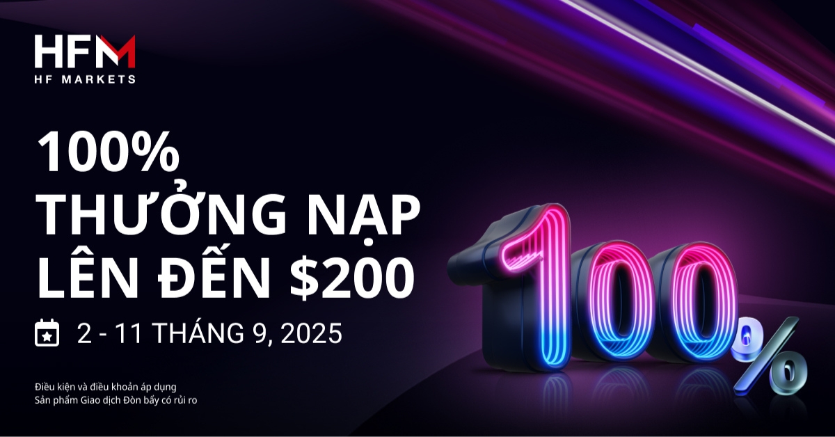 Thưởng Nạp 100% X2 Sức Mạnh Giao Dịch Cùng HFM