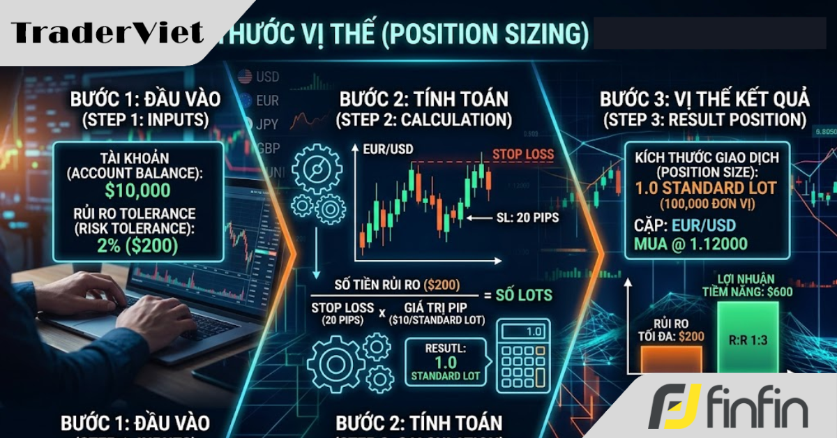 Lựa chọn Kích thước Vị thế (Position Sizing) chuẩn chỉ: Cách duy nhất để giữ tâm lý "lạnh như tiền" khi giá giật mạnh