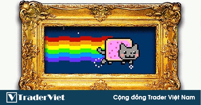 Bức tranh mèo bay kỹ thuật số giá gần 600.000 USD