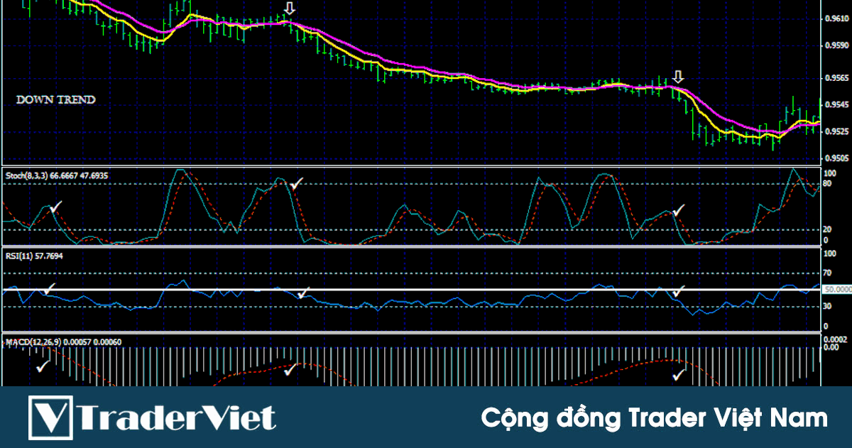 Chiến lược giao dịch đa khung thời gian theo xu hướng kết hợp 4 chỉ báo RSI, EMA, MACD và Stochastic
