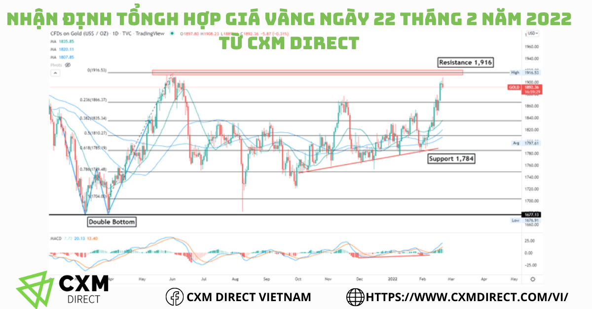⭐Nhận Định Vàng Ngày 22 Tháng 2 Năm 2022 Từ CXM Direct