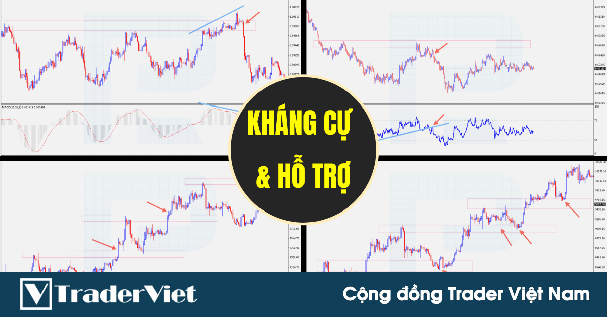 Các kỹ thuật TỐT NHẤT nên được PHỐI HỢP khi giao dịch tại hỗ trợ kháng cự