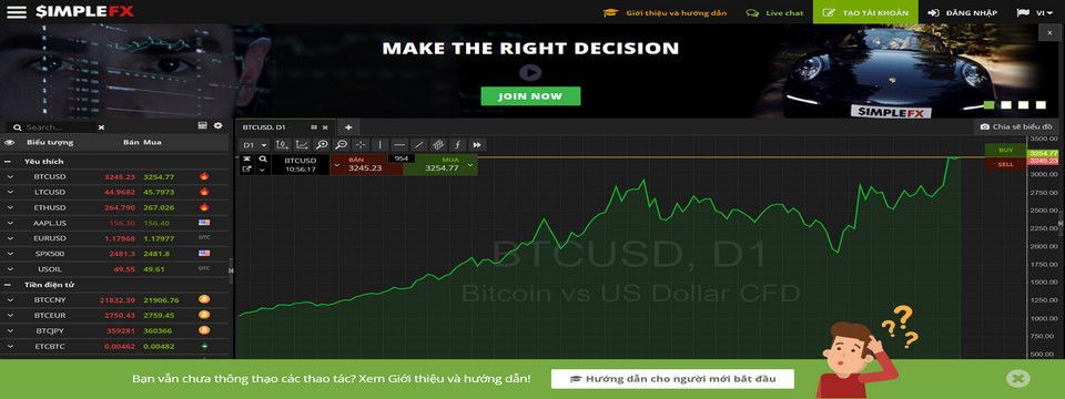 [QC] SimpleFX – Giao dịch Tiền Điện Tử và Forex chỉ trên 1 tài khoản duy nhất